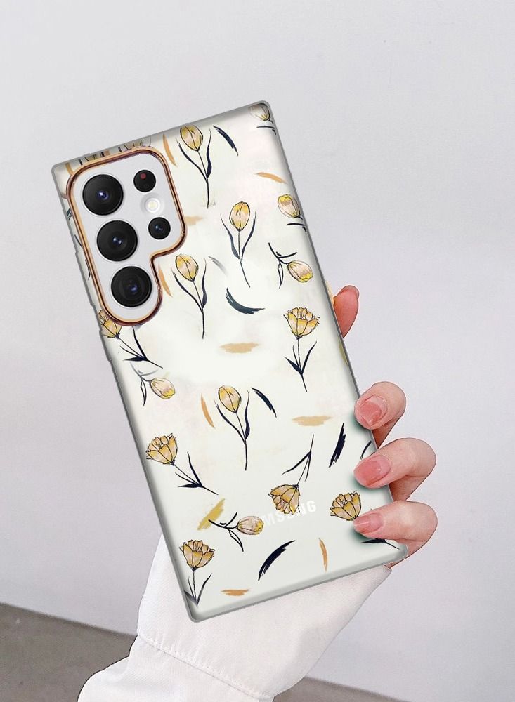 JOWAY Samsung Galaxy S22 Ultra Floral Clear Case Ultra Slim Shockproof Flower Print Transparent Cover Design 8 - Image 3