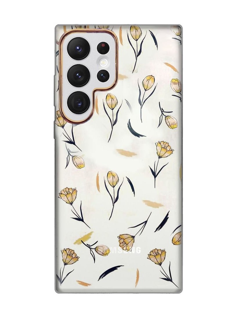 JOWAY Samsung Galaxy S22 Ultra Floral Clear Case Ultra Slim Shockproof Flower Print Transparent Cover Design 8 - Image 1