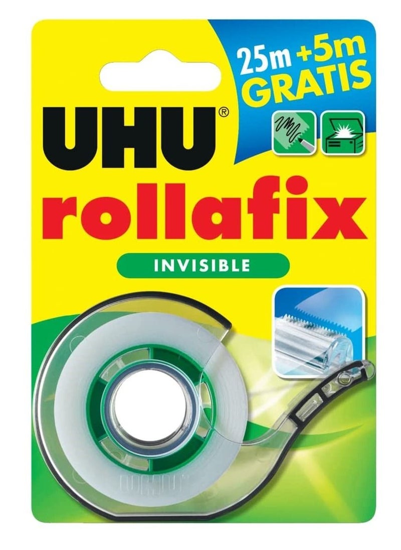 UHU Rollafix Invisible Tape 19mm Wide With Dispenser  - Image 1