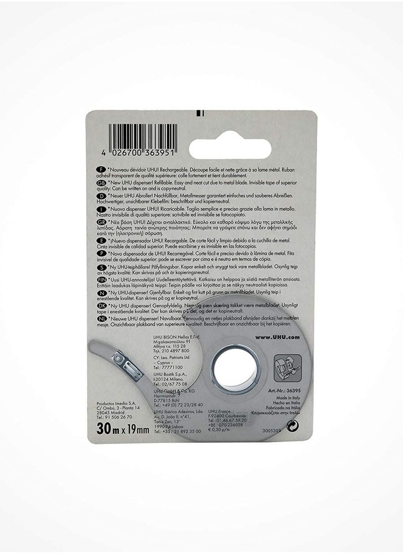 UHU Rollafix Invisible Tape 19mm Wide With Dispenser  - Image 2
