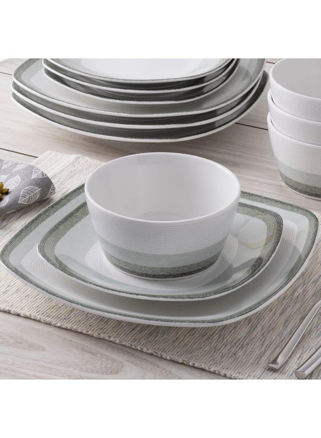 Noritake طقم أدوات المائدة نوريتاكي كولور سكيبز لايرز ساج 12 قطعة مربع خدمة لـ 4 - Image 4