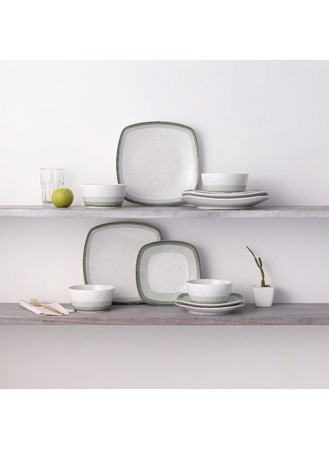 Noritake طقم أدوات المائدة نوريتاكي كولور سكيبز لايرز ساج 12 قطعة مربع خدمة لـ 4 - Image 3