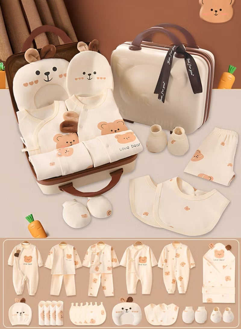 HOOKOR 26PCS Newborn Baby Gifts Set, Newborn Layette Gift Set, Baby Clothes Accessories Set for Boys and Girls, Premium Cotton, Perfect Gift Box with Beautifully Suitcase for Spring Summer Autumn Winter - Image 1