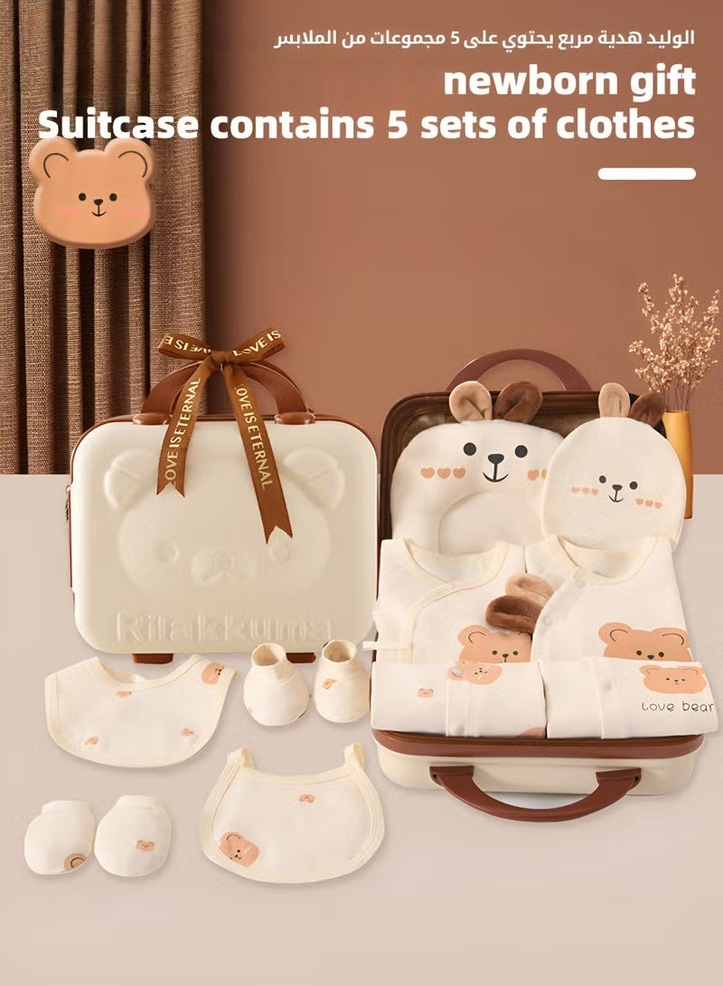 HOOKOR 26PCS Newborn Baby Gifts Set, Newborn Layette Gift Set, Baby Clothes Accessories Set for Boys and Girls, Premium Cotton, Perfect Gift Box with Beautifully Suitcase for Spring Summer Autumn Winter - Image 2