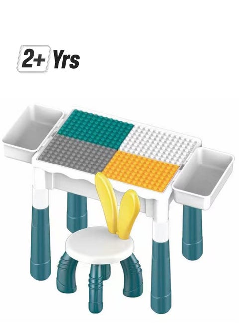 Kids Activity Table Set,with two storage box and one chair, Water Table, Sand Table and Building Blocks Table for Toddlers Activity，Available in several sizes