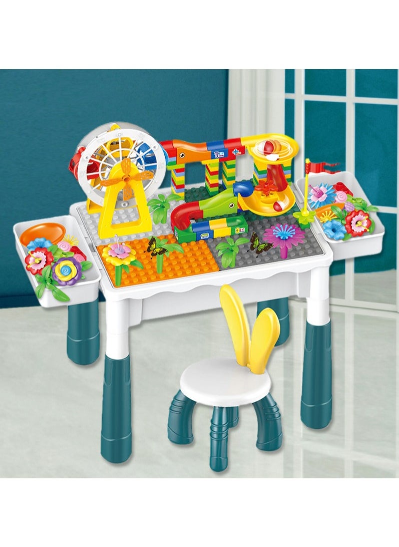 Generic - Kids Activity Table Set,with two storage box and one chair, Water Table, Sand Table and Building Blocks Table for Toddlers Activity，Available in several sizes - Image 1