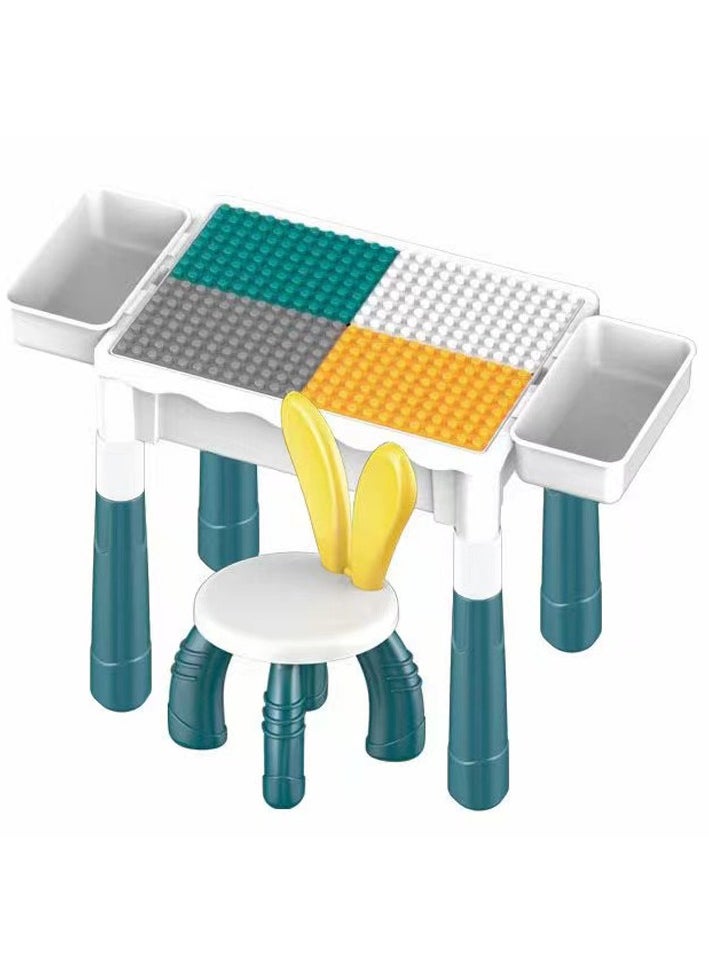 Generic - Kids Activity Table Set,with two storage box and one chair, Water Table, Sand Table and Building Blocks Table for Toddlers Activity，Available in several sizes - Image 1