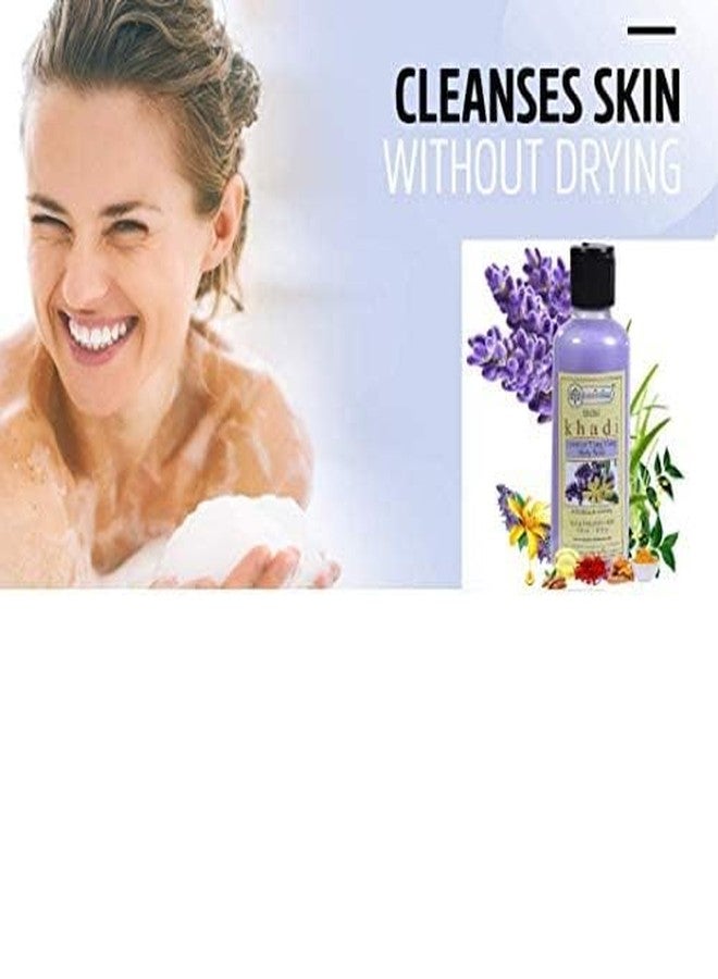 Khadi Rishikesh Herbal Lavender & Ylang Ylang Body Wash For Deep Mosturizing-Shower Gel-dead skin remover,Refeshing body mind,women/men-paraben free-WITH BATHING LOOFAH FREE - Image 3