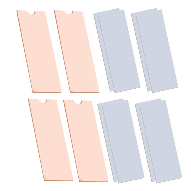 Easycargo Laptop M.2 Heatsink Kit, Copper m.2 Heat Sink + Thermal pad 1mm 0.5mm for Cooling Laptop M.2 2280 SSD (4-Pack)