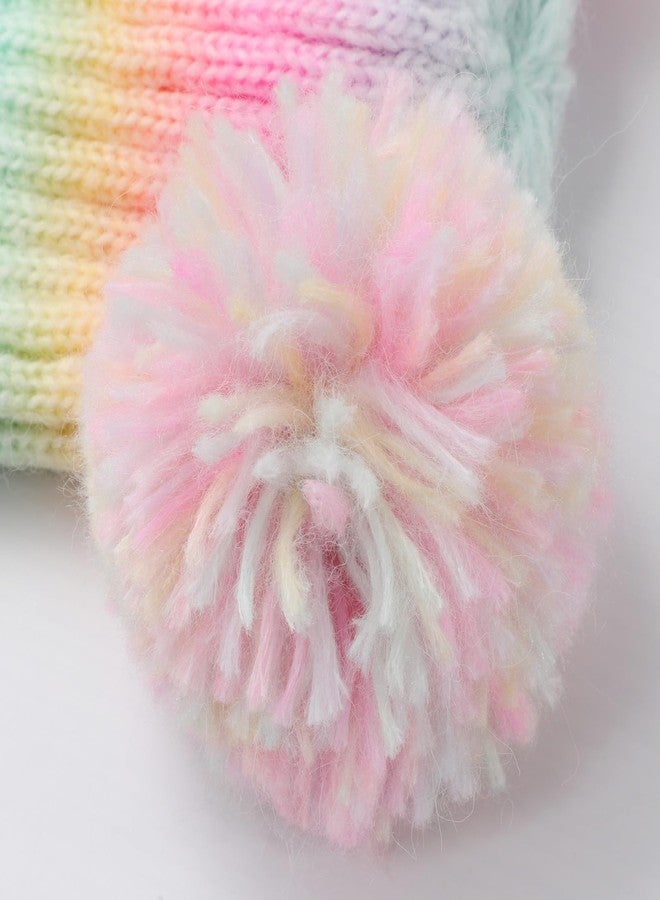 CHUANGLI Toddler Winter Knit Hat Upgrade Fleece Lined Pompom Ears Beanies Cap for Boys Girls 3-12 Years - Image 4