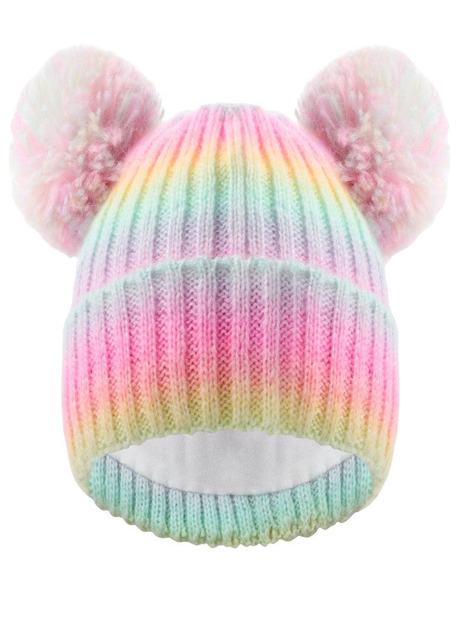 CHUANGLI Toddler Winter Knit Hat Upgrade Fleece Lined Pompom Ears Beanies Cap for Boys Girls 3-12 Years - Image 1