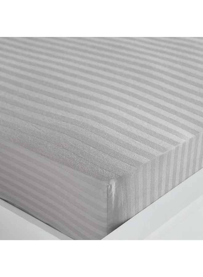 Home Box Hamilton Satin Stripe King Fitted Sheet 200 x 36 x 180 cm