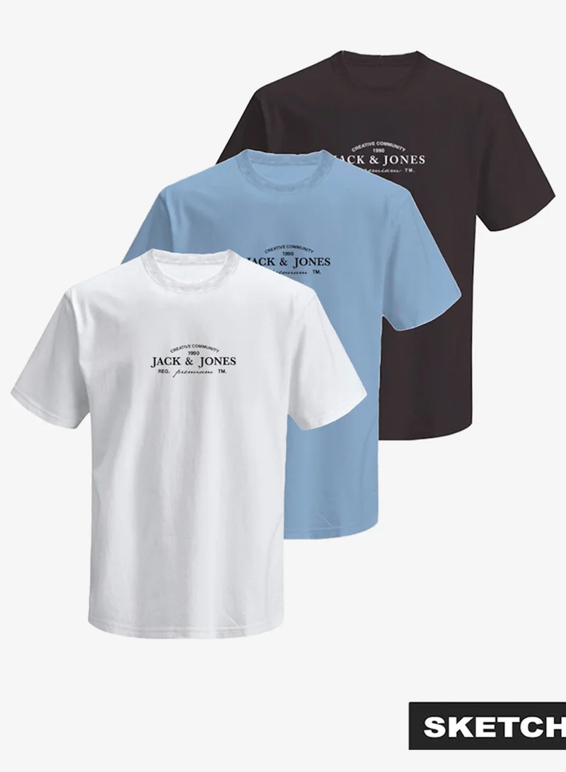 جاك وجونز جونيور تيشيرتات أطفال بياقة دائرية عبوة متعددة