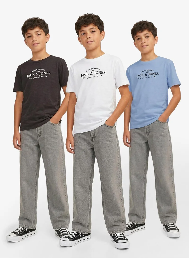 جاك وجونز جونيور تيشيرتات أطفال بياقة دائرية عبوة متعددة