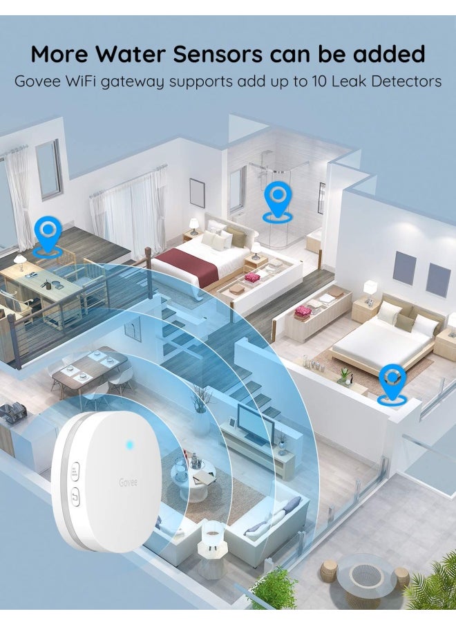 Govee - WiFi Water Sensor 3 Pack Water Leak Detector 100dB Adjustable Alarm and App Alerts Leak and Drip Alert with Email Wireless Detector for Home Basement Not Support 5G WiFi - Image 1
