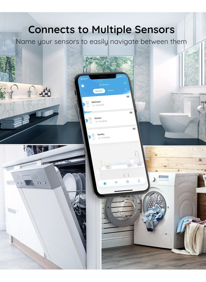 Govee - WiFi Water Sensor 3 Pack Water Leak Detector 100dB Adjustable Alarm and App Alerts Leak and Drip Alert with Email Wireless Detector for Home Basement Not Support 5G WiFi - Image 1