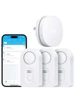 WiFi Water Sensor 3 Pack Water Leak Detector 100dB Adjustable Alarm and App Alerts Leak and Drip Alert with Email Wireless Detector for Home Basement Not Support 5G WiFi