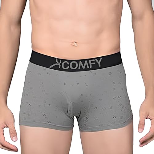 AMUL COMFY Printed Spandex Trunk for Men | 95% Cotton 5% Spandex | Super Combed Cotton Stretch Fabric | Outer Elastic Comfort Fit | Soft Hand Feel | No Marks Waistband | Color may vary | (Pack Of 4) - Image 4