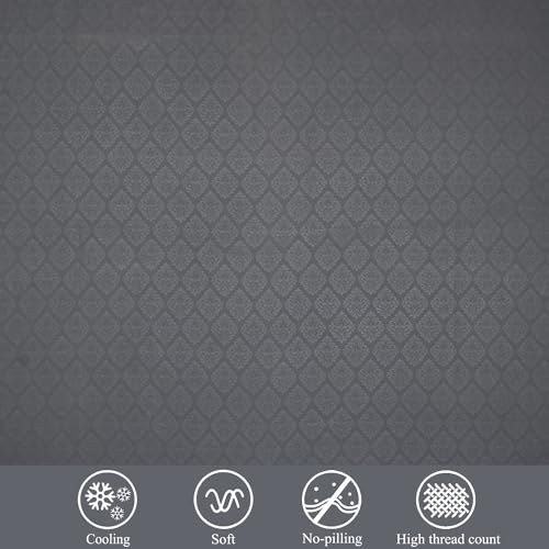 FRESH FROM LOOM Microfiber King Size Bedsheet - Hypoallergenic, Wrinkle Free, Bed Sheets with 2 Pillow Covers (90 x 95 Inches | Grey, Damas Design) - Image 4