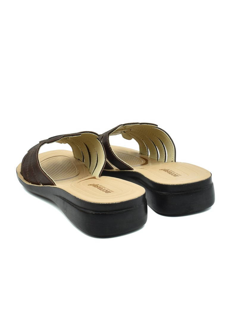 aerosoft AEROSOFT C2001 LADIES BROWN SLIPPERS  - Image 3