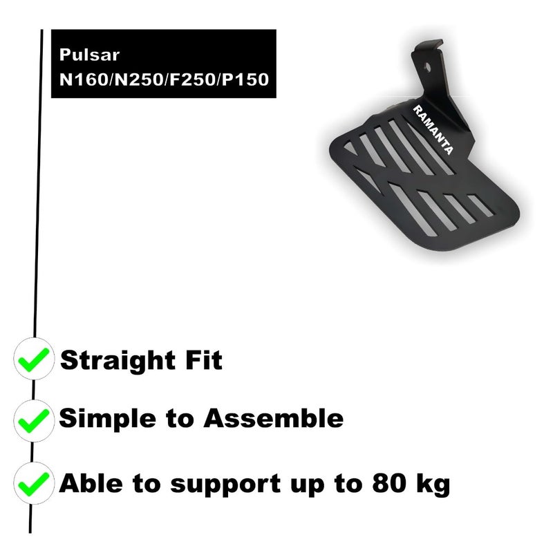 Ramanta Pulsar Foot Rest Left Side Lady Step Footrest Heavy Duty Rear Foot Rest Accurate Compatibility with for N160/N150/P150/N250/F250 Ladies FootRest (Left Side) (1 PCs - Black) - Image 2