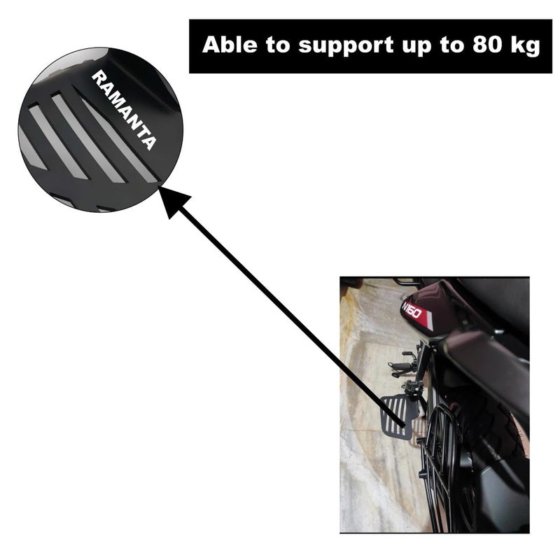Ramanta Pulsar Foot Rest Left Side Lady Step Footrest Heavy Duty Rear Foot Rest Accurate Compatibility with for N160/N150/P150/N250/F250 Ladies FootRest (Left Side) (1 PCs - Black) - Image 3