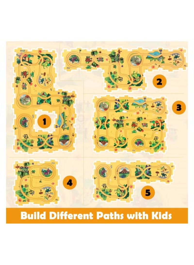 25 PCS Puzzles for Kids Ages 3 to 5 Number Blocks Set Magic Tracks Toddler Puzzle car Tracks Toys for 3 4 5 6 Year Old Boys Girls Montessori Toys for Kids Dinosaurs - Image 4