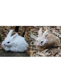 TBoxBo TBoxBo 2 Pack Realistic Plush Bunny Rabbits - Lifelike Stuffed Animal Toys, Christmas Decor, Birthday Gifts, UTRHYW6556431S54  - Image 1
