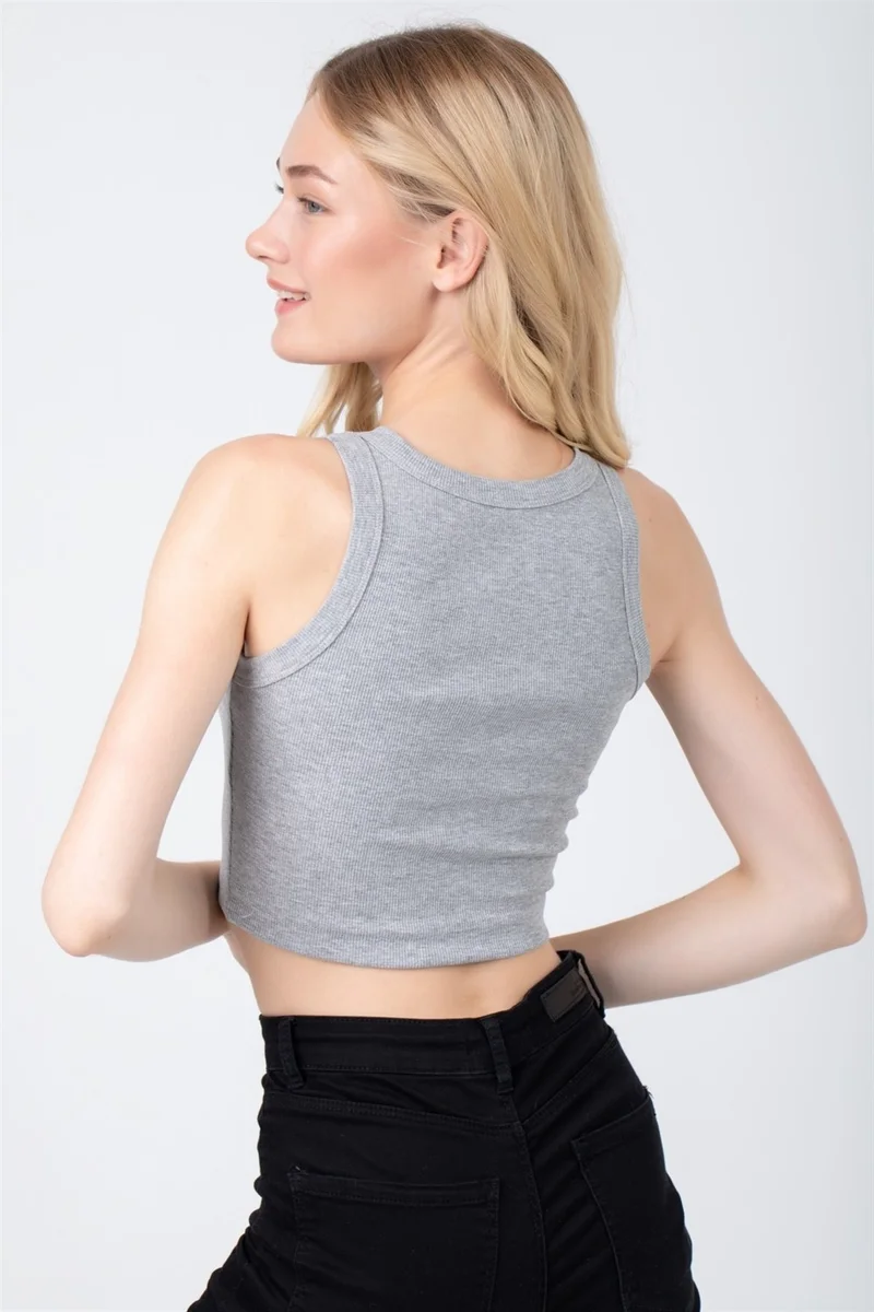 Baykar Women's Camisole Crop Bustier Undershirt 6105 Gray