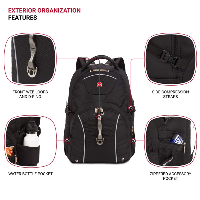SwissGear 3258 Laptop Backpack, Black, 18.5-Inch - Image 3