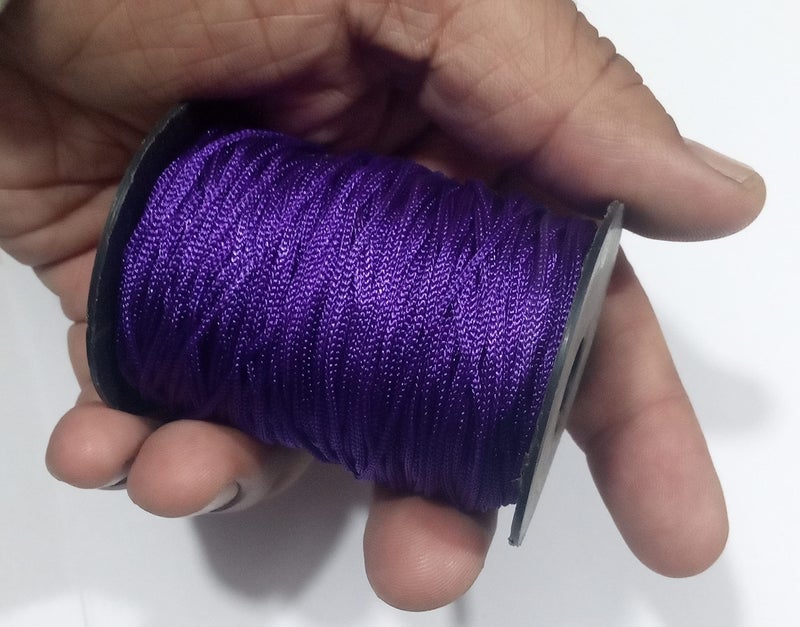 OMX Deep Purple Color Nylon 1mm Macrame Cord (100 Meters) Nylon Chinese Knotting Cord for Macrame ideally Used for Jewelry Making, Bags and Various Other Craft Projects - Image 2
