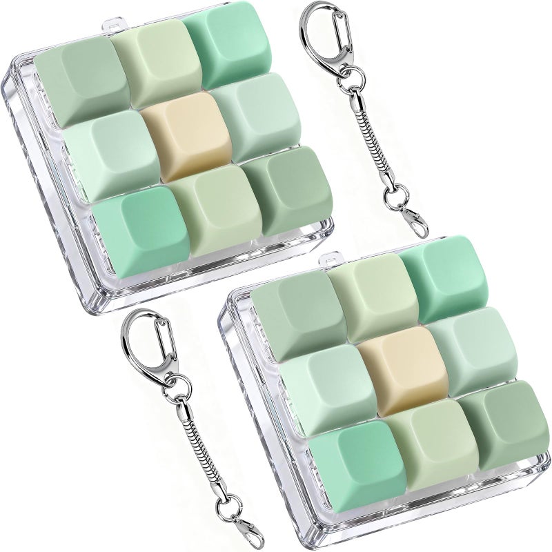 Axlksia Keyboard Fidget Toy Fidget Clicker Keyboard Fidget Keychain Button Fidget Gifts for Adults to Relieve Stress and Pass Time 2 Pack A - Image 3