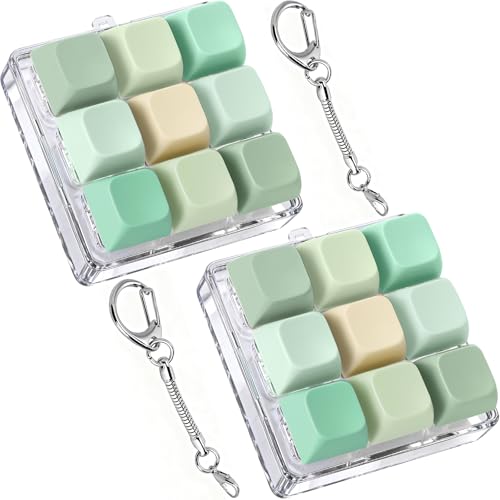 Axlksia Keyboard Fidget Toy Fidget Clicker Keyboard Fidget Keychain Button Fidget Gifts for Adults to Relieve Stress and Pass Time 2 Pack A - Image 1