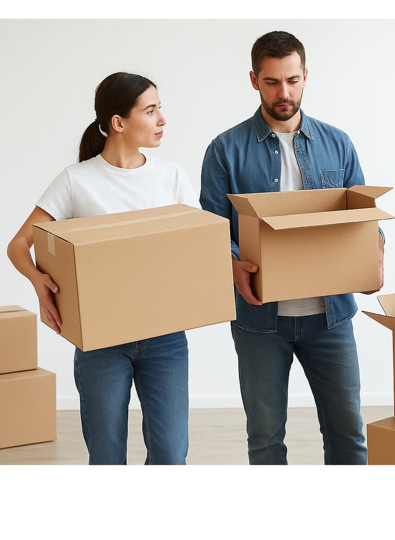 Duchic™ [5 PACK] Cardboard Moving Box,25kg Capacity, Cardboard Brown box, Corrugated box, Recyclable,Brown Carton for Packing, Shipping and Storage box, 5 ply (65X47X40) CM - Image 3