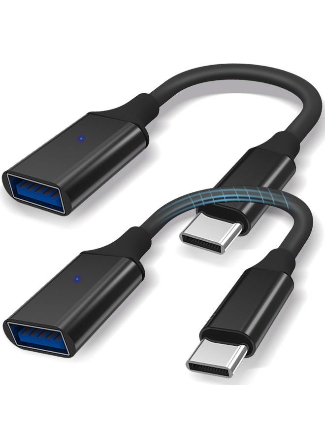 OITYEUF USB C to USB 3.0 Adapter 2 Pack, Type C Male to USB Female OTG Cable Thunderbolt to USB Adapter Compatible for iPhone 15 Pro Max iPad MacBook Pro/Air 2023 2022 M1 M2 Galaxy S23 S22 Note 10 - Image 1