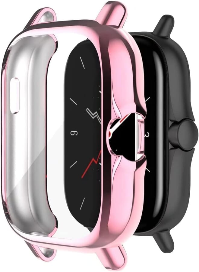 Next Next store Case Compatible with Amazfit GTS 3, Soft TPU All-Around Protective Cover for Touch Smart Watch (Rose Pink)