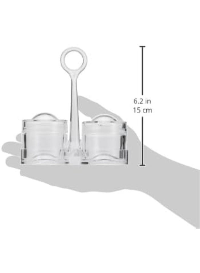 Royalford Acrylic Salt and Pepper Shaker Set with Holder- RF12770/ 45 ml Capacity, Shakers with Transparent Body clear - Image 3