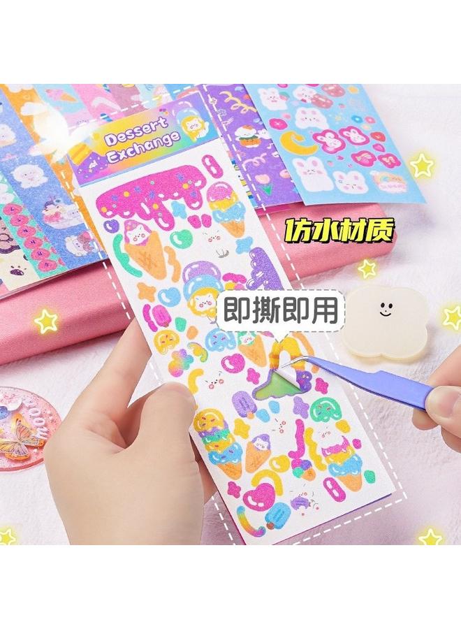 Bluejw Goo Card Sticker With Goo Card Suit Korean Hand Account Sticker Gift Bag Laser Cute High Color Value Wholesale - Image 4