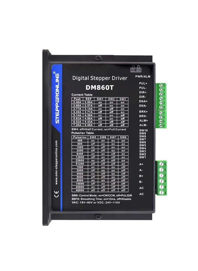 STEPPERONLINE CNC Digital Stepper Motor Driver 2.4-7.2A 18-80VAC or 36-110VDC for Nema 34 and 42 Motor - Image 1