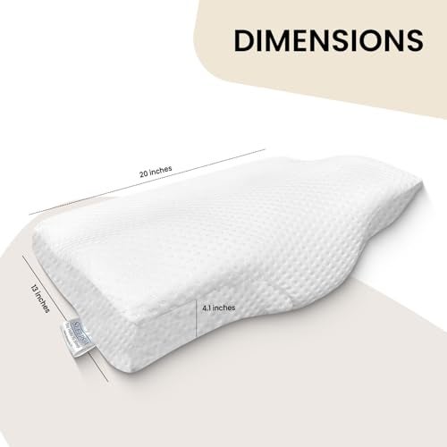 Sleepsia Memory Foam Pillow | 1 Year Warranty | Cervical Pillow for Neck Pain, Pillow for Neck Pain, Orthopedic Pillow with Extra Curve Neck Support for Sleeping, Side & Back Sleepers (White) - Image 2