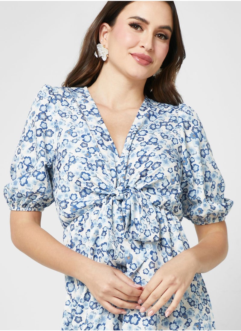 ELLA - Ditsy Print Dress - Image 1