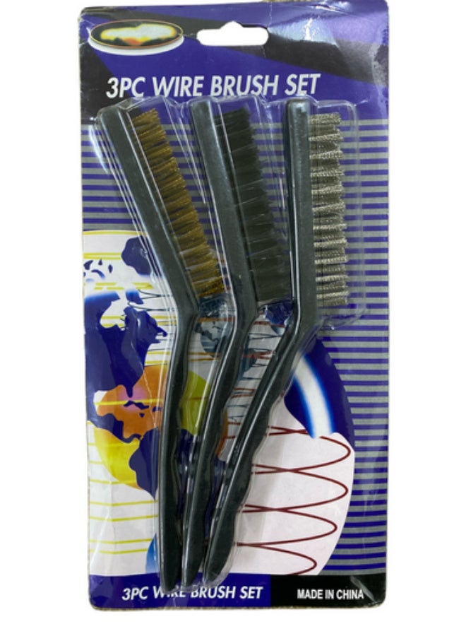 Medium-sized 8.25-inch cleaning brush set, 3 pieces, all-purpose, made of stainless steel/nylon/copper bristles. - Image 2