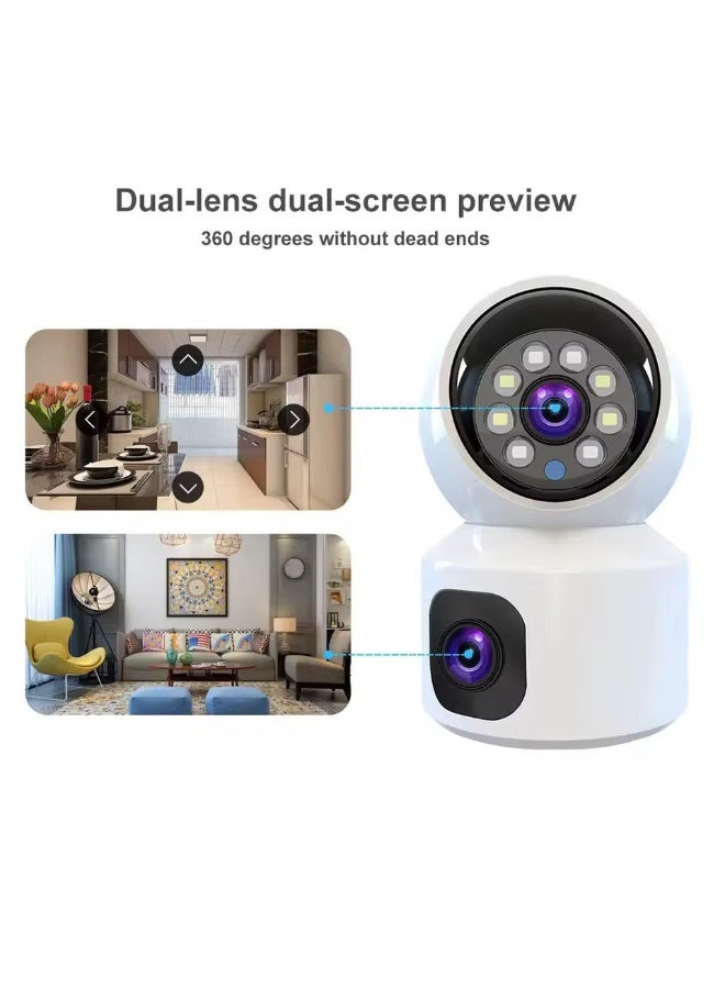 GEEK SPACE WiFi Smart Security Camera Dual Lens 360° Pan Tilt Indoor 6MP HD CCTV Camera with AI Human Detection, Two-Way Audio, Color Night Vision, Motion Tracking, App Remote Viewing, Cloud & SD Card Storage - Image 2