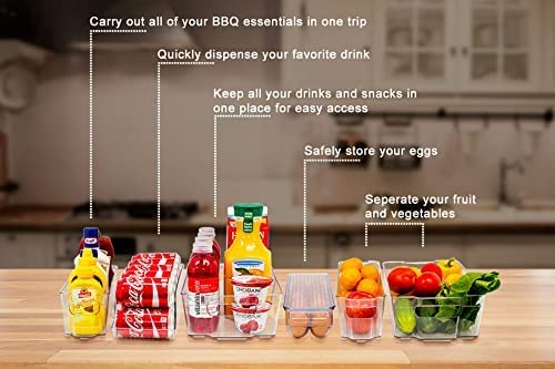Snazzy Fridge Organizer Bins Freezer Boxes Refrigerator Stackable Food Storage Containers Drawer Organizers For Refrigerator Freezer, Kitchen And Pantry (Pack of 6) - Image 3