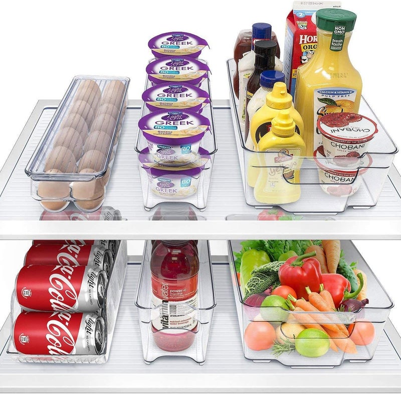 Snazzy Fridge Organizer Bins Freezer Boxes Refrigerator Stackable Food Storage Containers Drawer Organizers For Refrigerator Freezer, Kitchen And Pantry (Pack of 6) - Image 1