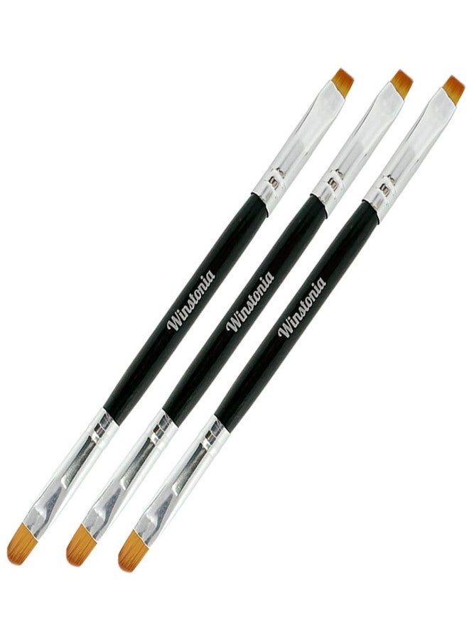 Winstonia Nail Art Brushes Set. Clean Up Brush Double Ended Tools Manicure Cuticle Cleaning Brush Nail Bed Professional Salon Result and Home Use. - Image 1