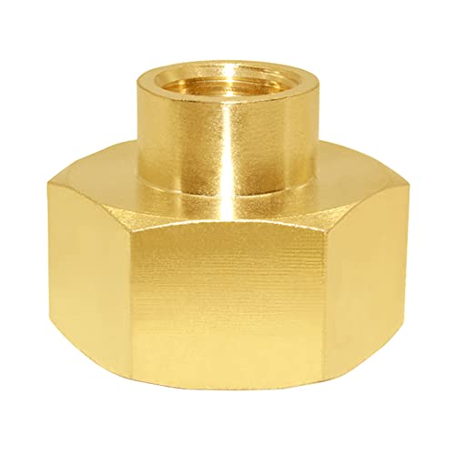 Joywayus 3/4"GHT Female x 1/4"NPT Female Brass Pipe Fittings Hex Nipple Adapter (Pack of 2) - Image 4