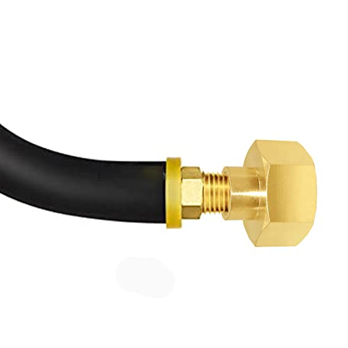 Joywayus 3/4"GHT Female x 1/4"NPT Female Brass Pipe Fittings Hex Nipple Adapter (Pack of 2) - Image 3