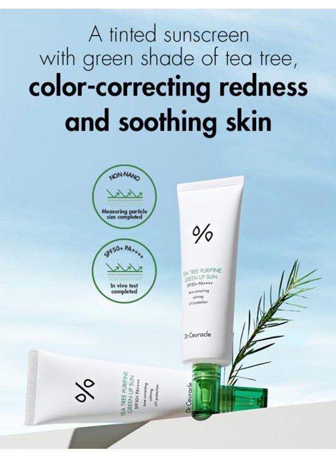 Dr. Ceuracle Tea Tree Purifine Green Up Sun, SPF50+ PA++++, Tone Correcting, Calming, UV Protection, 50ml - Image 2