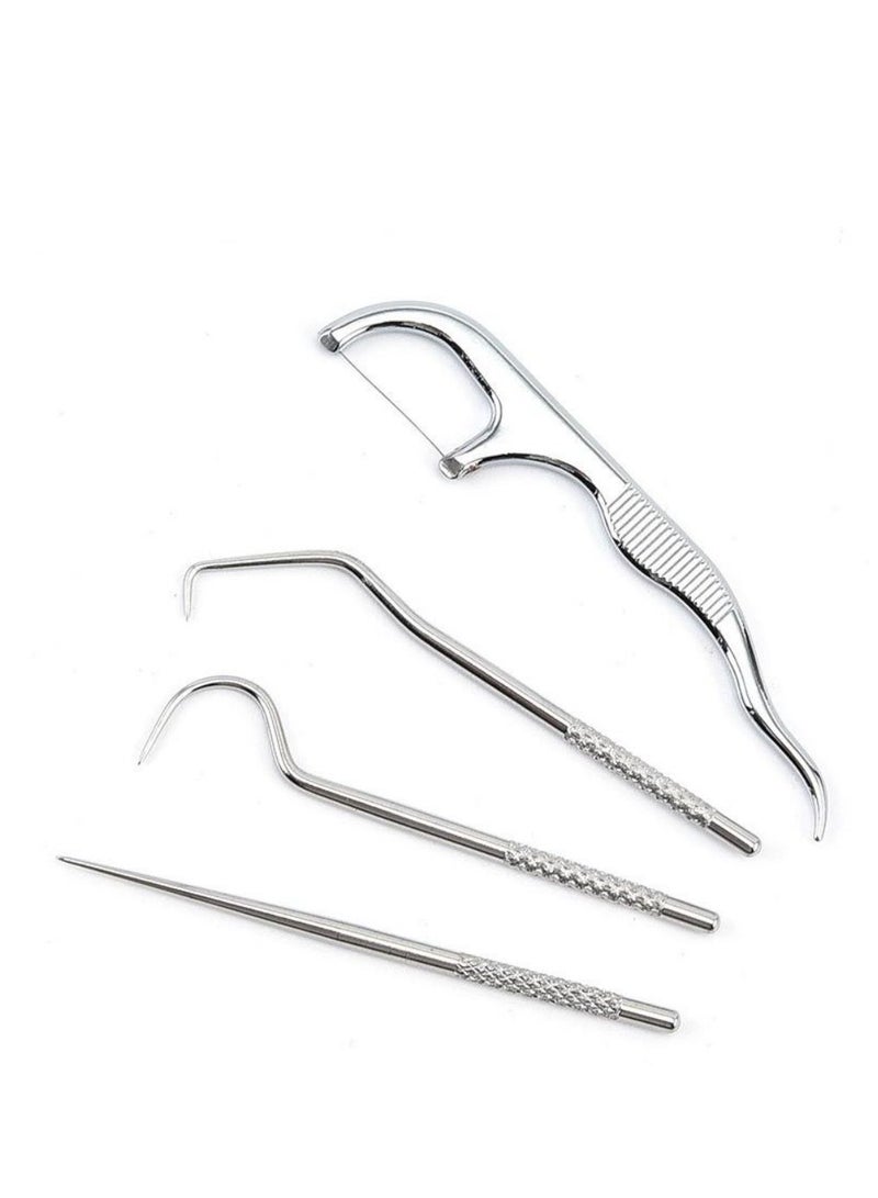 EELHOE Portable Titanium Toothpick Bag Set Reusable Metal Toothpick Black Leather Bag - Image 2